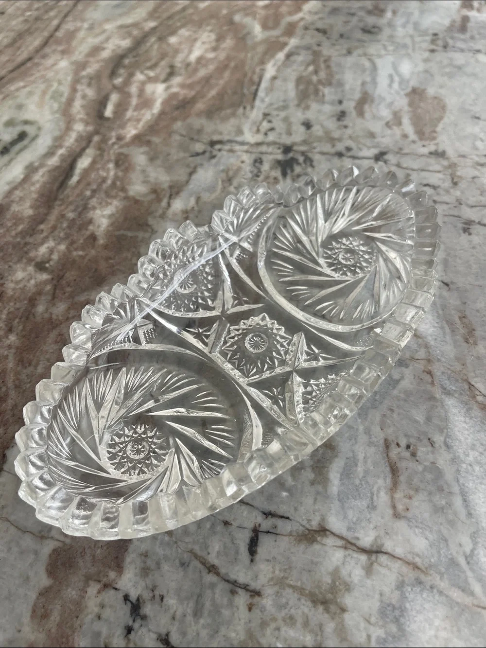 Clear Cut Glass Decorative Serving Tray - Home Accents